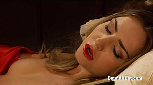 Intriguing Curvy Slave Licks Madame's Pussy in Bondage