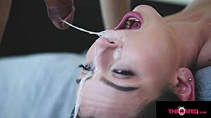 nasty pigtail slut deepthroats monster cocks facefucked sloppy pov