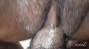 extreme macro close-up pussyfucking with big black cock creampie
