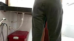 Big Ass Maid Caught Bent Over in Bathroom Takes Black Cock Creampie Doggystyle. Clothes Ripped Gaping Vagina