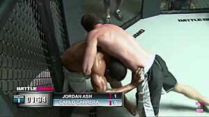 Hey, strong fighter beats Lilith in a match and claims his prize night with her bent over doggy style