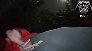 Brazilian Brunette With Small Waist Jerks Huge Cock In Public Garden Toilet