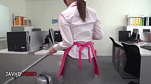 Chihiro Akino's Intense Asian Office Blowjob Leads to Hardcore Creampie