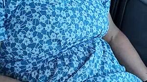 amateur housewife wanks desperately in public carpark as someone approaches nervously