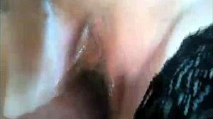 wife's webcam whoring day: milf squirts on dildo close up!