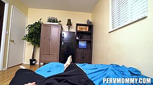 Stepmom sydney paige milks stepson's big cock with huge tits pov