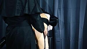 nasty nun punished deepthroat rough anal creampie halloween 2024