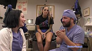 Dr Tampa's tanned latina student Stefania spreads in nurse gloves.