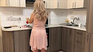 stepmom's see-through dress reveals thong big ass ready for deep anal pounding