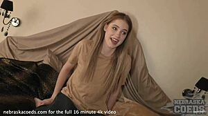 oh god... barely18 margarita cums hard on glass dildo