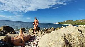 STRANGERS WATCH WIFE GROPE AND FUCK MY HUGE COCK ON NUDE BEACH!