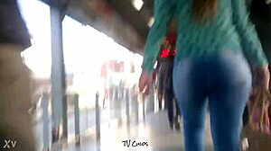 watch her shake that huge ass under the skirt in public hd voyeur glory!