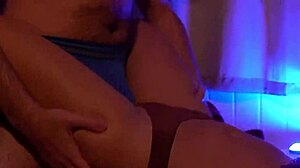 guy grinds tight spandex leggings assjob till underwear cum explosion