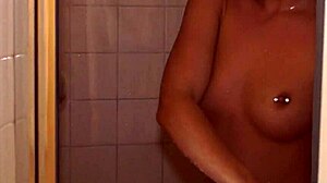 Blonde Milf Masturbates Dildo In Shower Till Cumshot Squirt