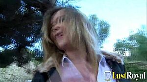 A young french blonde gets railed hard by monk cristal bardzo deep in forest woods
