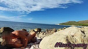 STRANGERS WATCH WIFE GROPE AND FUCK MY HUGE COCK ON NUDE BEACH!