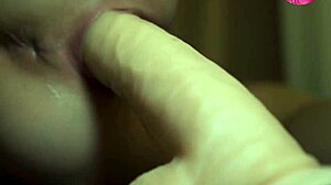 Pretty teen's tight wet pussy battles monster rubber dildo in passionate solo fuck