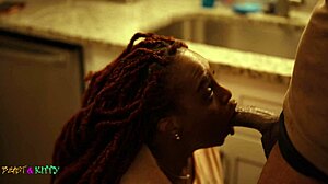 bbc face fucks ebony slut in kitchen then creampies her bedroom pussy doggystyle