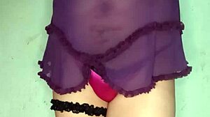feeling so hot modeling this pink satin panty while orgasming in lingerie 👙💋