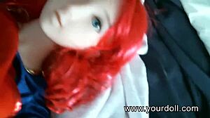 Craving redhead Superman cosplay doll fuck