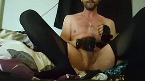 Tex Willer Jerks Huge Monster Cock Vigorously in Homemade Wank