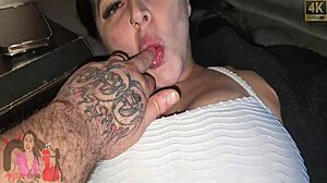 i surprised cuck with creampie in pussy after gym he licked clean