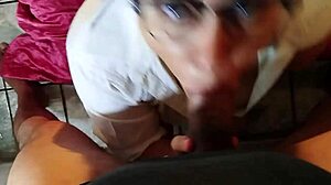 nerd brunette deepthroats huge cock till facial cum explosion