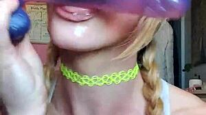 vanessa hastings gagging on messy spit dildo deepthroat huh?