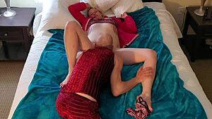 nerd milf spreads pussy for monster cock muff dive and hard missionary fuck
