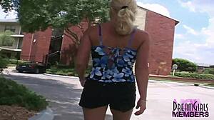 whoa incredible tanned blonde dream girl flashes her huge boobs outdoors in florida 😍