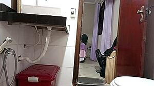 Big Ass Maid Caught Bent Over in Bathroom Takes Black Cock Creampie Doggystyle. Clothes Ripped Gaping Vagina
