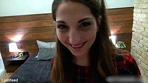 jimena lago bounces perfect round ass in black stockings begging for deep creampie finish