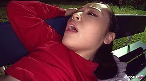 what if older japanese couple lured skinny teen into wild outdoor ffm threesome