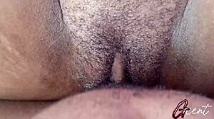 extreme macro close-up pussyfucking with big black cock creampie