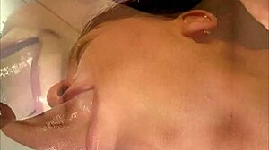 Whoa, her deepthroat blowjob pushes limits swallowing every drop!