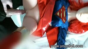 Craving redhead Superman cosplay doll fuck