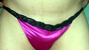 feeling so hot modeling this pink satin panty while orgasming in lingerie 👙💋