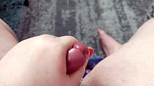 cute bbw tranny strokes monster cock to pov cumshot