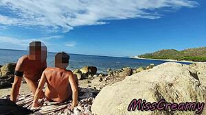 STRANGERS WATCH WIFE GROPE AND FUCK MY HUGE COCK ON NUDE BEACH!