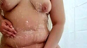 nicole shakes her fat ass and cute tits all wet in the shower