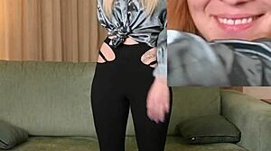 Skinny tattooed hazel ash rides pov cowgirl in shiny leggings dress