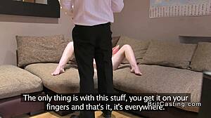 small tits blonde rims fake agent in office pov