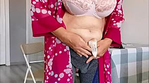you catch stepmother watching porn then she reveals her futanari surprise milf big tits lingerie taboo