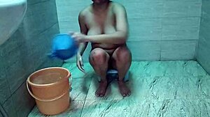 indian village girl's tight pussy creampied during outdoor bath doggystyle