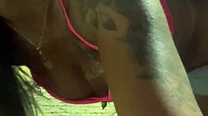 Black stud sheds disguise and pounds crossdressing Brazilian transsexual raw on the street