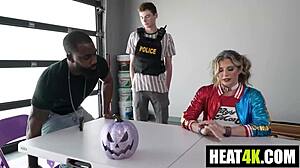 goth milf harley quinn parody chases clown cock pov