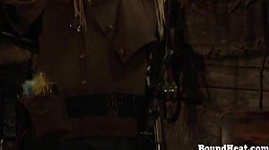 Busty Lesbian Slave Bound and Fingered to Orgasm by Dominant Mistress