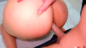 big boobs brunette milf takes young cock deep in her ass hardcore.