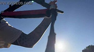 paragliding turns into mid-air blowjob on monster cock with shocking end