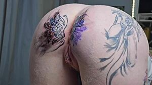 i start my day changing my anal tattoo craving huge black cock fisting my exotic pierced pussy